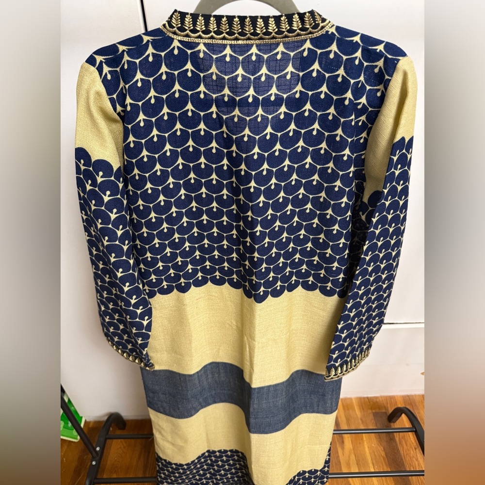 Navy & Yellow Patterned Decorative Arabian dress Size M/L - Picture 6 of 6